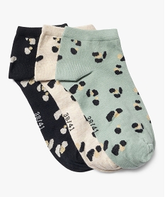 GEMO Chaussettes ultra courtes à motif pailletés femme (lot de 3) noir standard