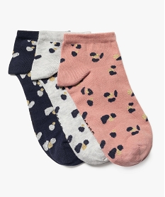 GEMO Chaussettes ultra courtes à motif pailletés femme (lot de 3) rose standard