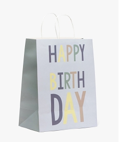 GEMO Sac cadeau danniversaire en papier recyclé imprimé bleu standard