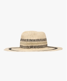 chapeau a rayures et larges bords femme beige standardJ877701_1