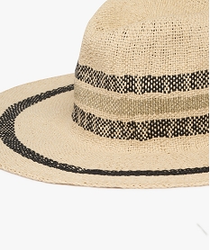 chapeau a rayures et larges bords femme beige standardJ877701_2