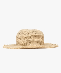 chapeau forme capeline en paille a franges beige standardJ878101_1