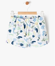 GEMO Short de bain à motifs de la jungle bébé garçon Blanc