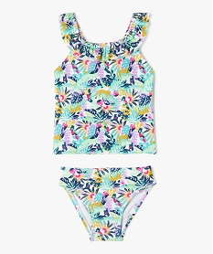 maillot de bain 2 pieces a motifs exotiques bebe fille vertJ879801_1