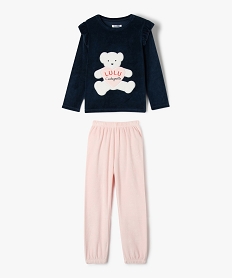 GEMO Pyjama en velours avec motif ourson fille - LuluCastagnette Bleu