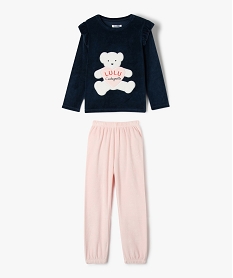 GEMO Pyjama en velours avec motif ourson fille - LuluCastagnette bleu vif