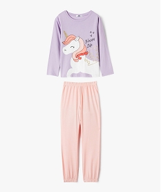 pyjama 2 pieces a motif licorne et paillettes fille violet pyjamasJ882101_1