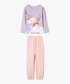 GEMO Pyjama 2 pièces à motif licorne et paillettes fille Violet