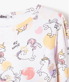 pyjama en coton avec motifs licornes fille imprime pyjamasJ882201_2