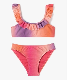 maillot de bain deux pieces avec volant fille roseJ884501_1