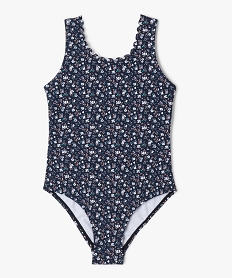 maillot de bain une piece a motifs fleuris fille bleuJ884601_1