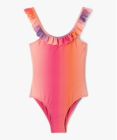 maillot de bain 1 piece a col volante fille roseJ885201_1