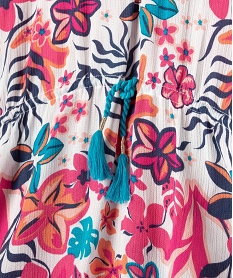 robe de plage forme poncho a motifs fleuris fille roseJ885601_2