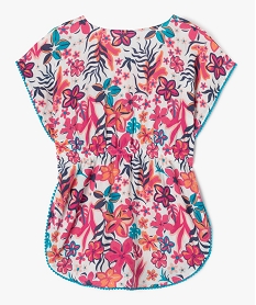 robe de plage forme poncho a motifs fleuris fille roseJ885601_3