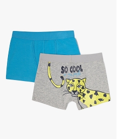boxers en coton stretch avec motifs jungle garcon (lot de 2) bleuJ886201_1
