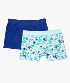 boxer en coton stretch imprime jungle garcon (lot de 2) bleuJ886301_1