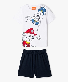 GEMO Pyjashort bicolore avec motif chiens garçon - Pat Patrouille blanc vif