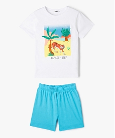 GEMO Pyjashort avec motif safari garçon blanc standard