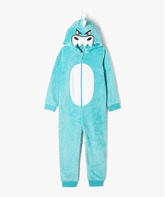 GEMO Combinaison d’intérieur en velours avec motif dragon enfant bleu chine