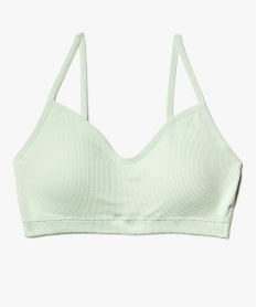 GEMO Brassière à fines bretelles en maille côtelée avec mousses amovibles fille Multicolore