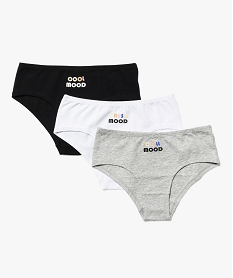 GEMO Shorties en coton avec inscriptions multicolores fille (lot de 3) Multicolore