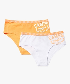 GEMO Shorties en coton stretch avec inscription fille (lot de 3) - Camps United Orange