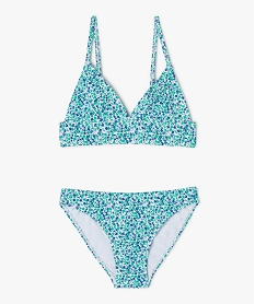 GEMO Maillot de bain 2 pièces à motifs fleuris fille Bleu