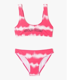 GEMO Maillot de bain 2 pièces fluo fille Rose