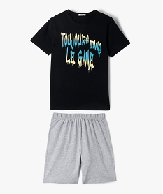 GEMO Pyjashort avec inscription bicolore garçon noir standard