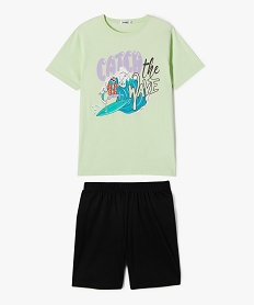 GEMO Pyjashort imprimé surf garçon vert chine