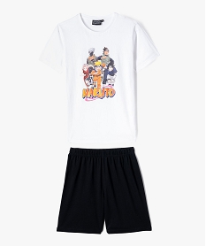 GEMO Pyjashort bicolore avec motif manga garçon - Naruto blanc vif