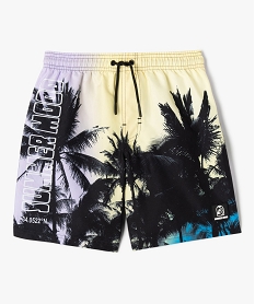 short de bain a motifs palmiers garcon jauneJ898101_1