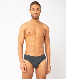 GEMO Slip en coton stretch à taille élastiquée homme (lot de 3) Gris