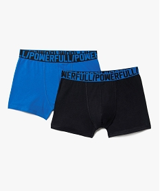 GEMO Boxer en coton stretch avec ceinture à message homme (lot de 2) Bleu