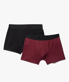 GEMO Boxer uni en coton extensible homme (lot de 2) Rouge