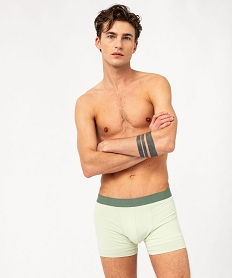 GEMO Boxer uni en coton extensible homme (lot de 2) Vert