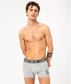 GEMO Boxer en coton extensible imprimé homme - Camps United Gris