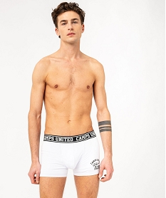 boxer en coton extensible imprime homme - camps united blancJ901901_1