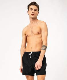 GEMO Short de bain uni homme noir vif