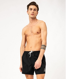 GEMO Short de bain uni homme Noir