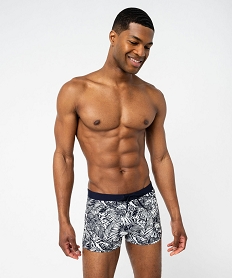 GEMO Maillot de bain boxer imprimé tropical homme noir standard