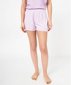 short de pyjama imprime en viscose femme violet bas de pyjamaJ905501_1
