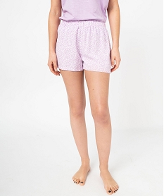 GEMO Short de pyjama imprimé en viscose femme Violet