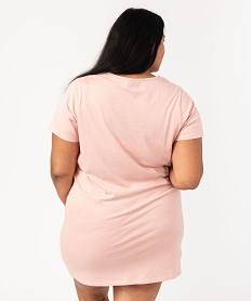 chemise de nuit a manches courtes avec motifs femme grande taille rose nuisettes chemises de nuitJ906901_3