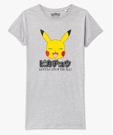 chemise de nuit avec motif pikachu femme - pokemon grisJ907101_4