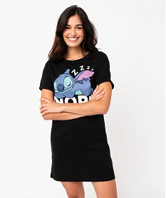 GEMO Chemise de nuit avec motif Stitch femme - Disney noir standard