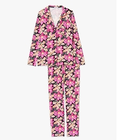 pyjama deux pieces femme   chemise et pantalon roseJ908201_4