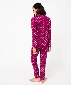 pyjama deux pieces femme   chemise et pantalon violet pyjamas ensembles vestesJ908301_3