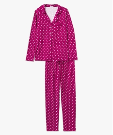 pyjama deux pieces femme   chemise et pantalon violet pyjamas ensembles vestesJ908301_4