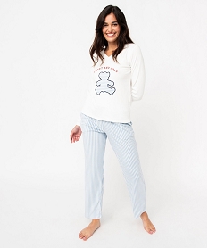 pyjama en velours femme - lulucastagnette blanc pyjamas ensembles vestesJ908501_1